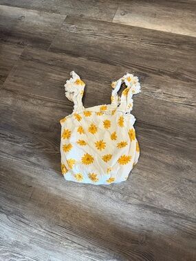 Haute Hippie Kids Cream Top with Yellow Floral Print